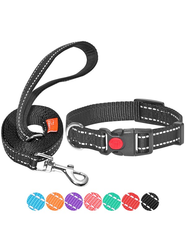 VINIPET 6 Feet Dog Leash and Collar Set with Refle...